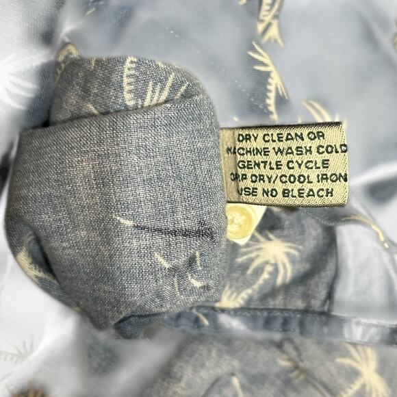 Cutter & Buck Men Hawaiian Button Shirt XL Blue Palm Print 2007 Windows Division - Picture 6 of 7